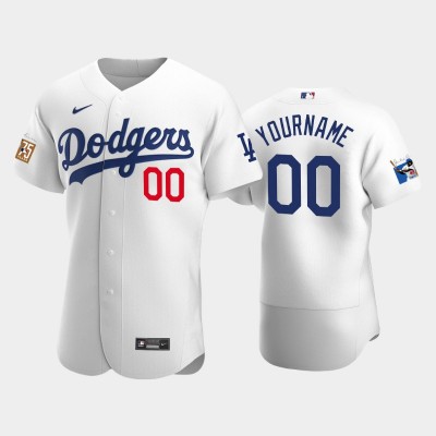 Los Angeles Dodgers Custom Men's Nike Jackie Robinson 75th Anniversary Authentic MLB Jersey White